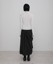 Asymmetrical Draped Hoodie (Ivory)