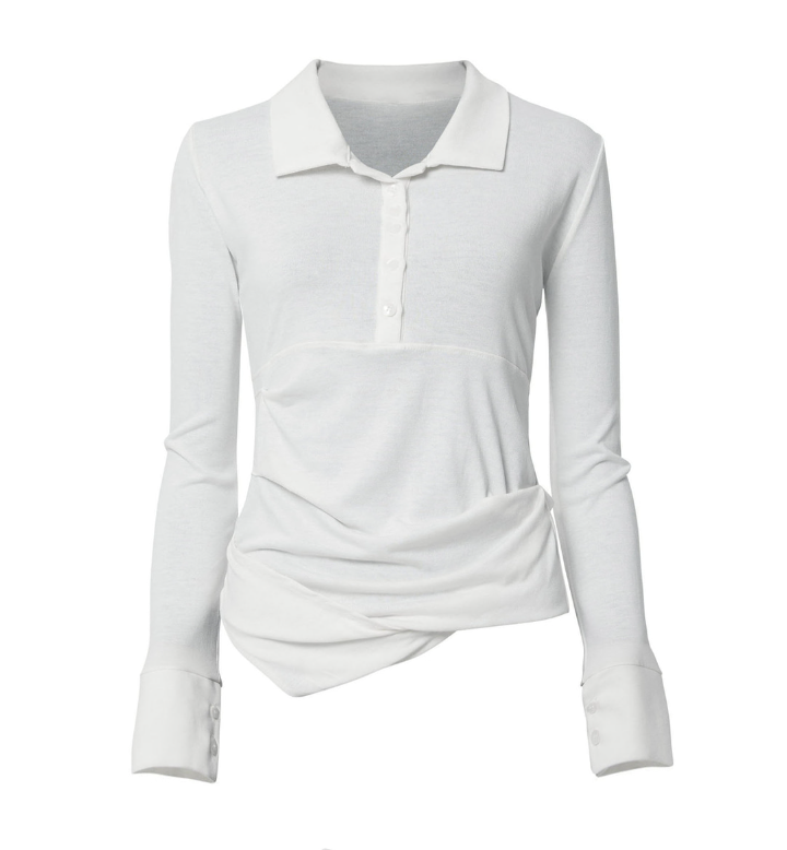 Asymmetrical Draped Hoodie (Ivory)