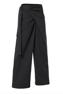 Layered Wrap Trousers (Black)