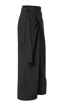 Layered Wrap Trousers (Black)