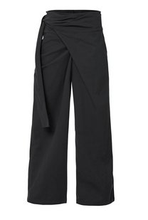 Layered Wrap Trousers (Black)