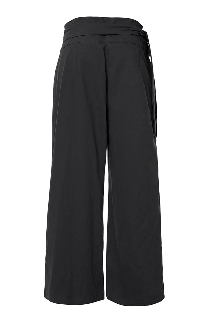 Layered Wrap Trousers (Black)