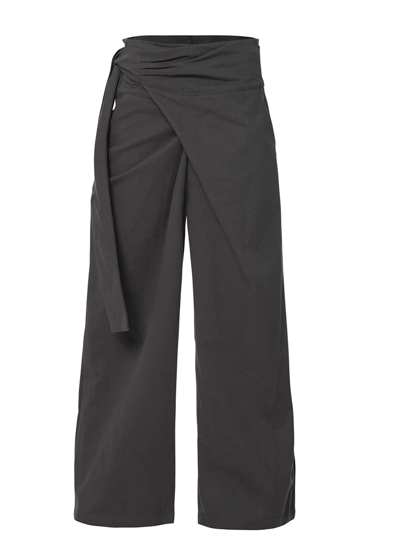 Layered Wrap Trousers (Charcoal)