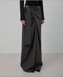 Layered Wrap Trousers (Charcoal)