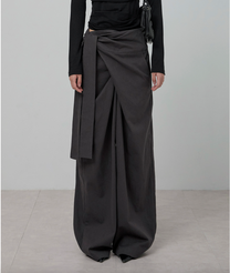 Layered Wrap Trousers (Charcoal)