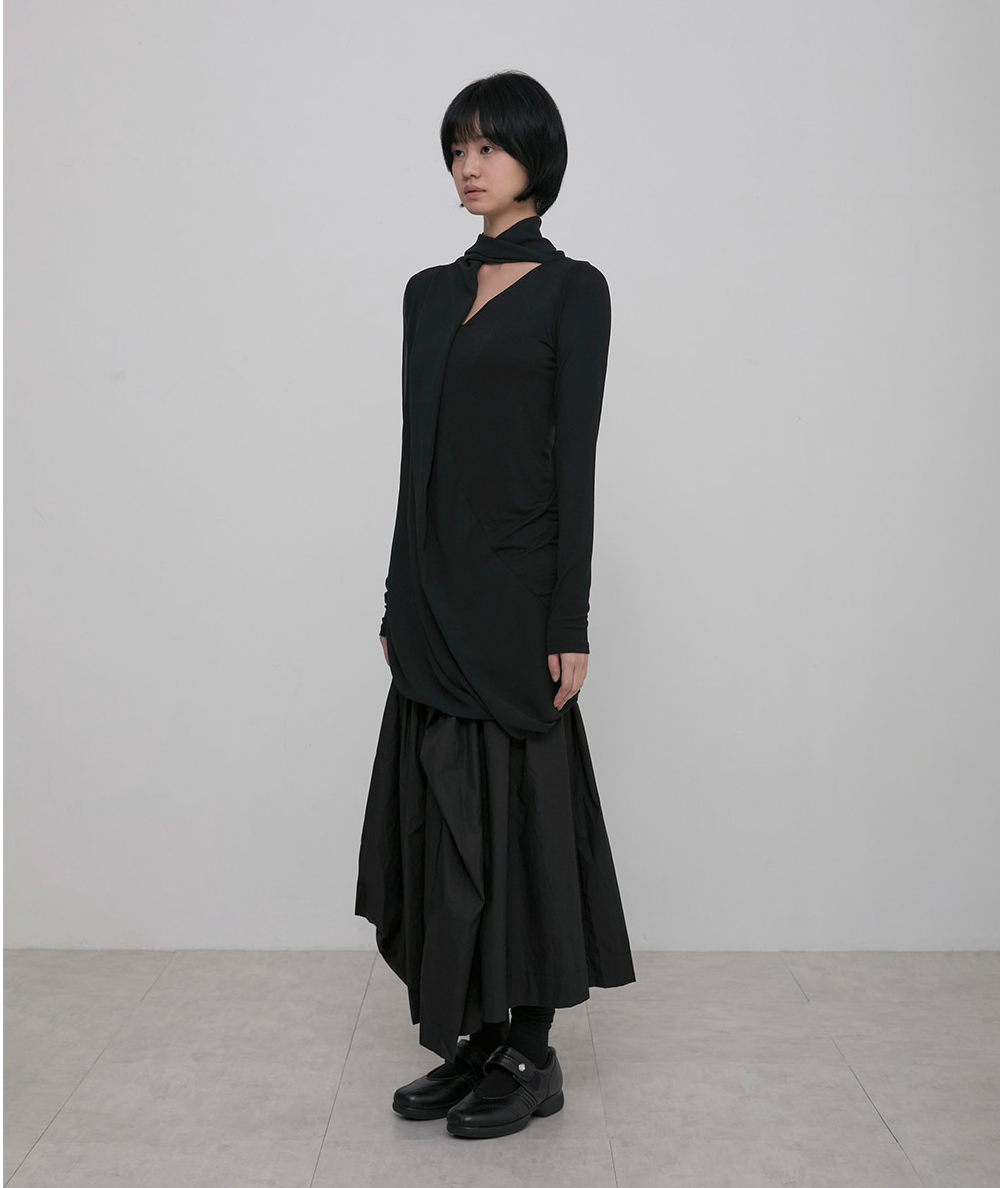 Layered Chifon Scarf Long Sleeve