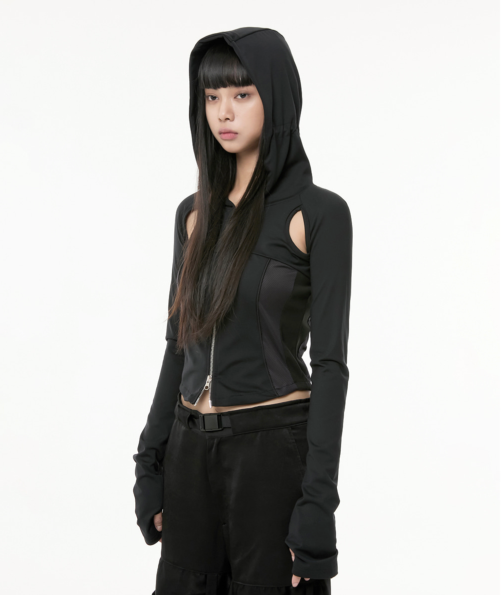Division Cut-Out Hooded Zip-Up