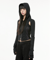 Division Cut-Out Hooded Zip-Up