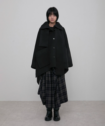 Asymmetrical Checkered Long Skirt