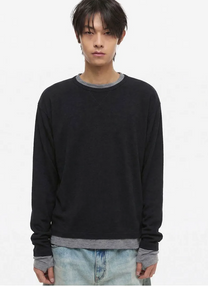 Layered Boat Neck Long Sleeve