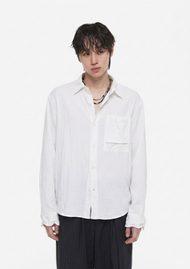Crinkle Wire Shirt (Sky White)