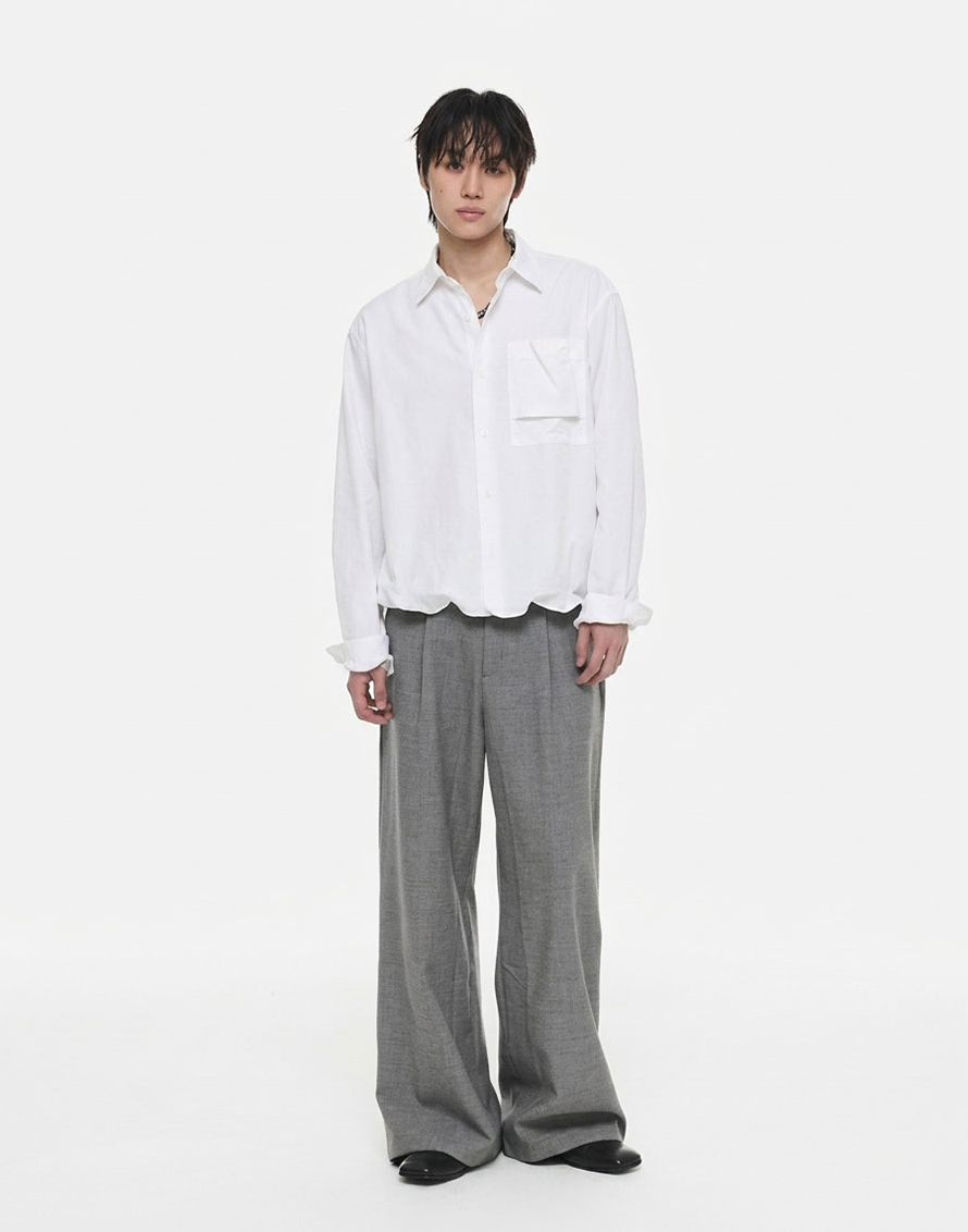 Crinkle Wire Shirt (Sky White)