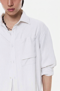 Crinkle Wire Shirt (Sky White)