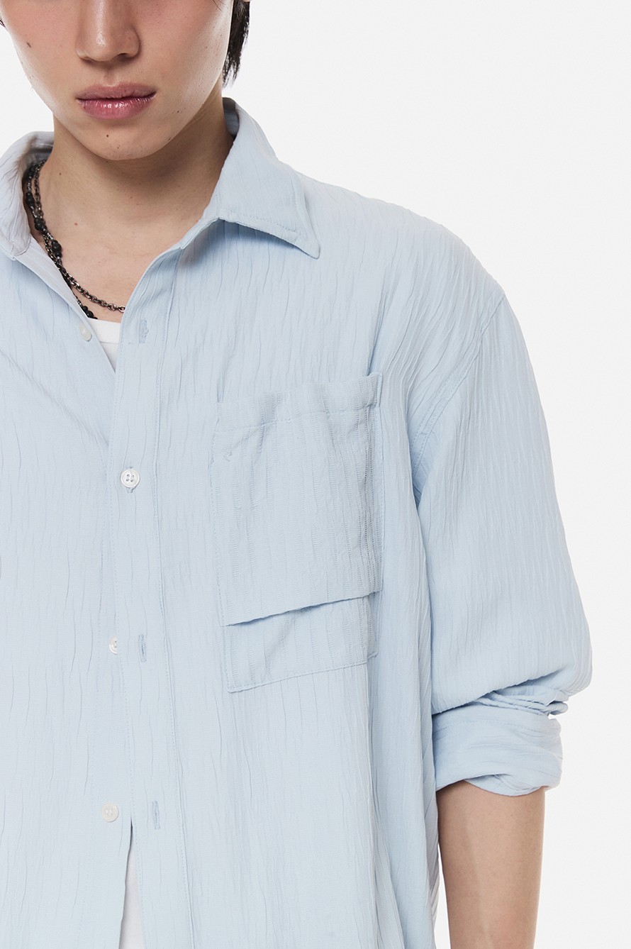Crinkle Wire Shirt (Sky Blue)