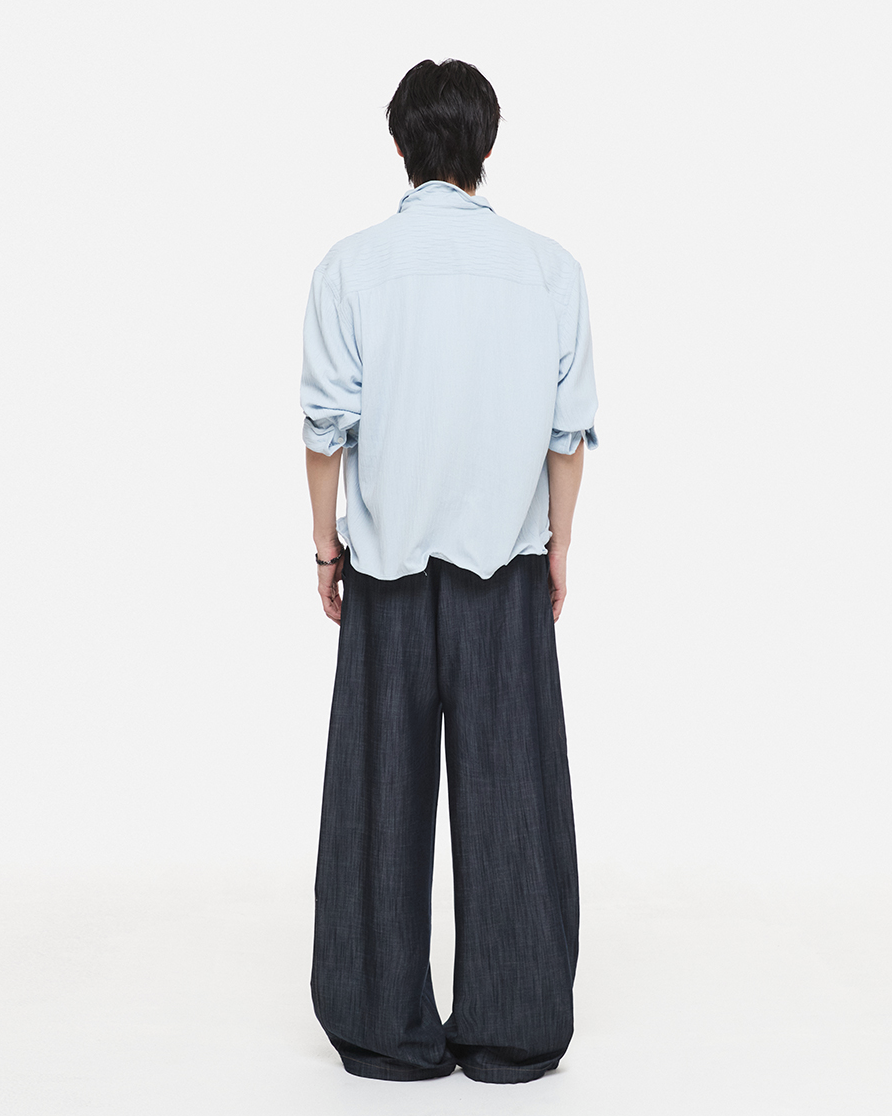 Crinkle Wire Shirt (Sky Blue)