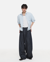 Crinkle Wire Shirt (Sky Blue)