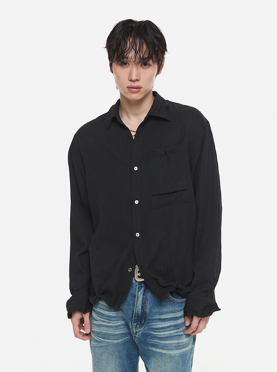 Crinkle Wire Shirt (Black)
