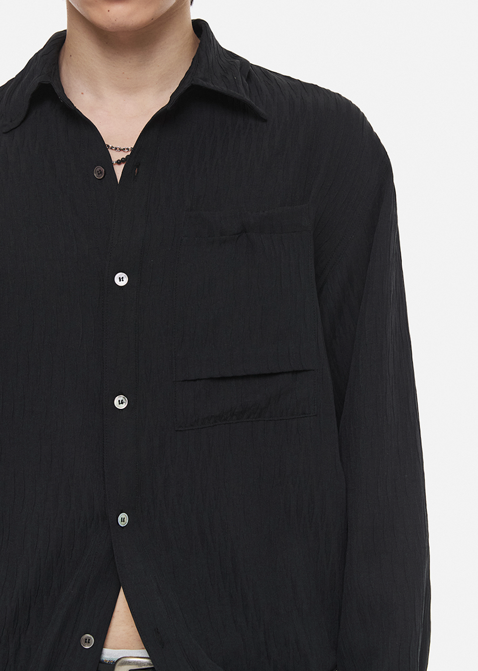 Crinkle Wire Shirt (Black)
