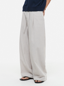 Cozy Pajama Stripe Pants (White)