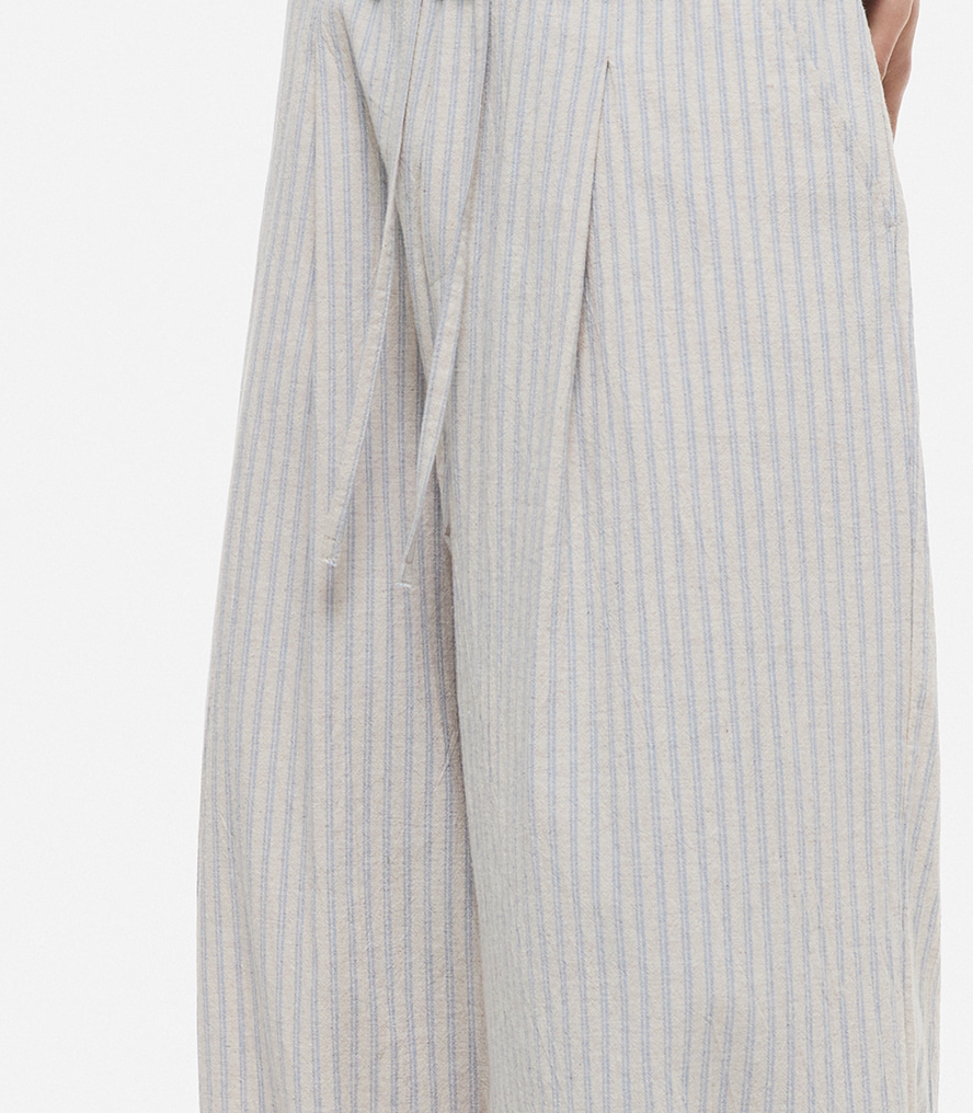 Cozy Pajama Stripe Pants (White)