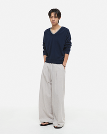 Cozy Pajama Stripe Pants (White)