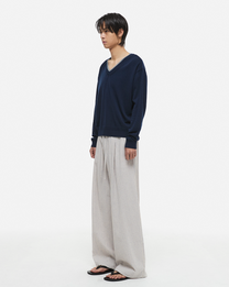 Cozy Pajama Stripe Pants (White)