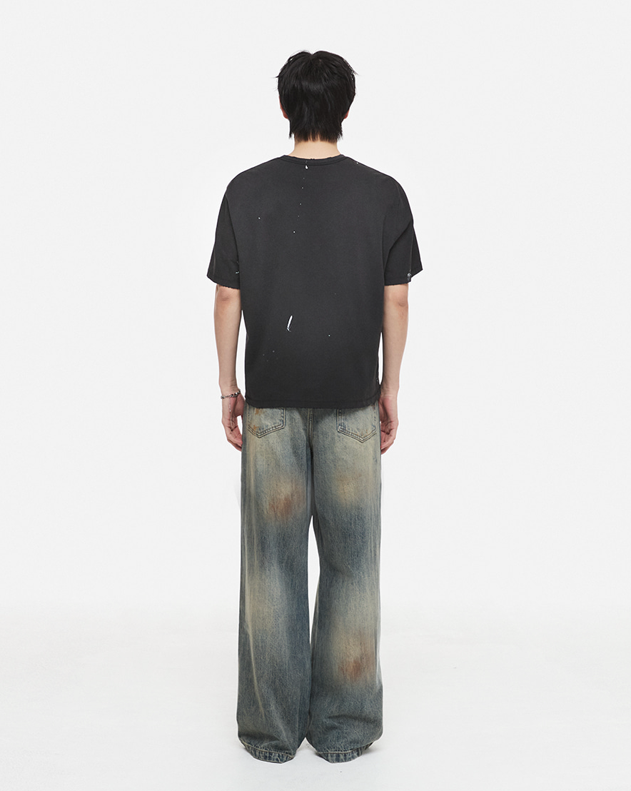 Signature Oil-Washed Dirty Wide Denim Pants