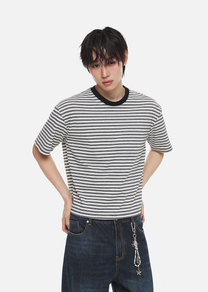 Stripe Crop T-Shirt (White)