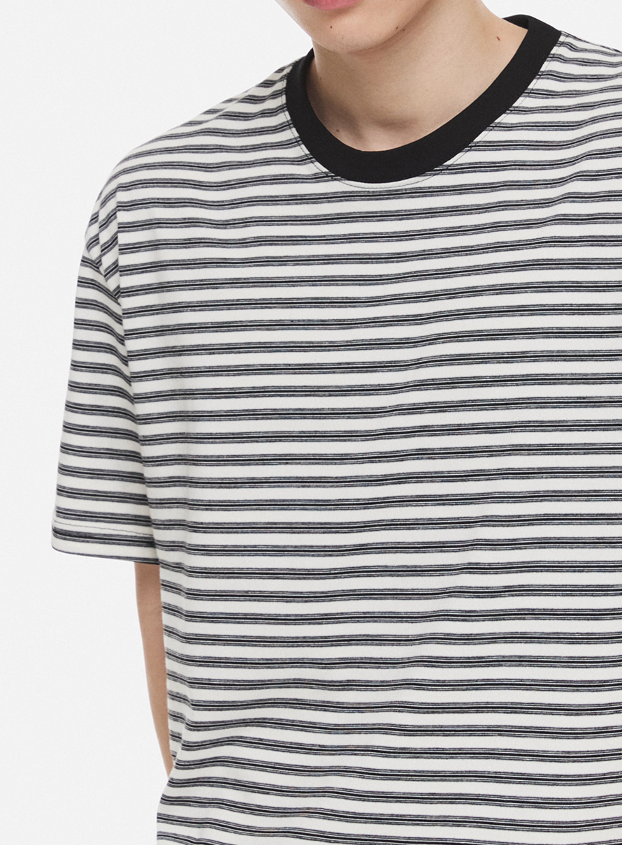 Stripe Crop T-Shirt (White)