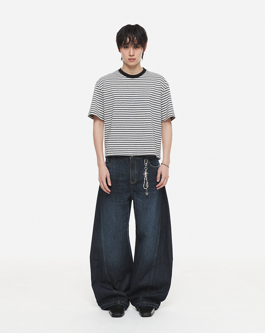 Stripe Crop T-Shirt (White)