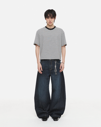 Stripe Crop T-Shirt (White)