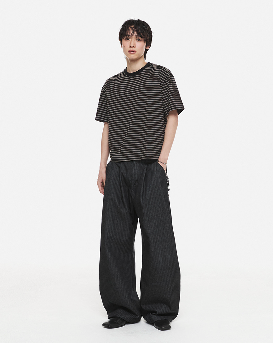 Stripe Crop T-Shirt (Black)