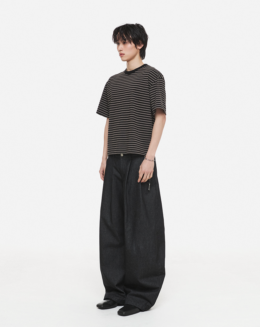 Stripe Crop T-Shirt (Black)