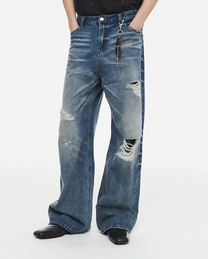 Heritage Destroyed Denim Pants (Blue)
