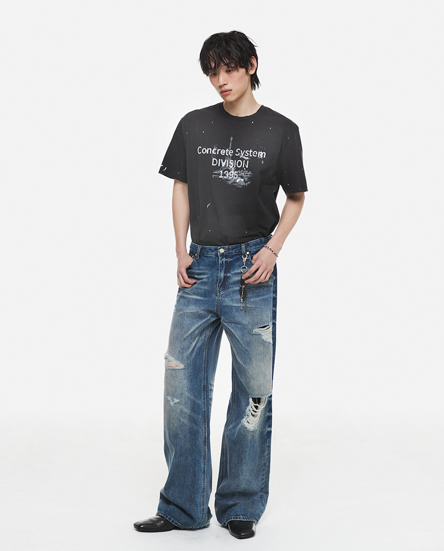 Heritage Destroyed Denim Pants (Blue)
