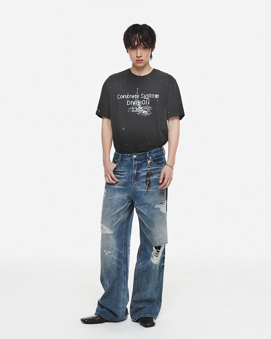 Heritage Destroyed Denim Pants (Blue)