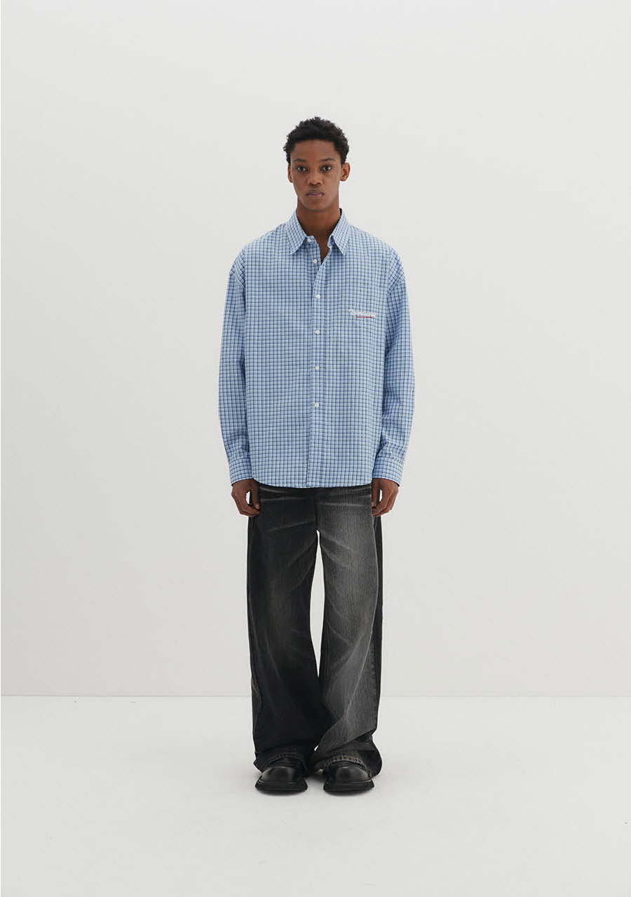 Two-Faced Wide Denim Pants (Black)