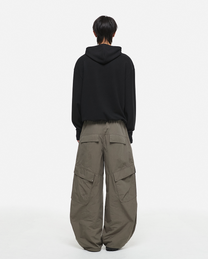 Waffle Hooded Fingerhole Long Sleeve (Black)