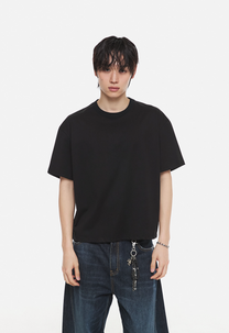 Compact Cotton Crop T-shirt (Black)