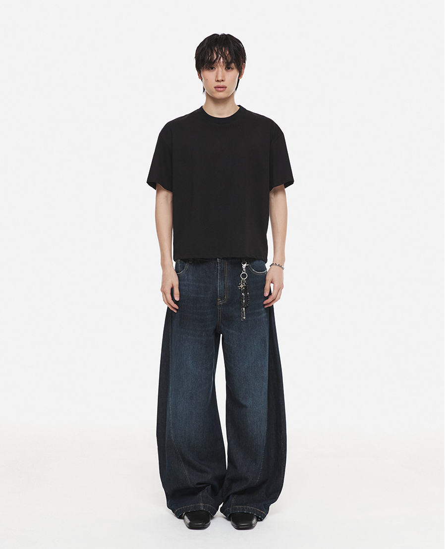 Compact Cotton Crop T-shirt (Black)