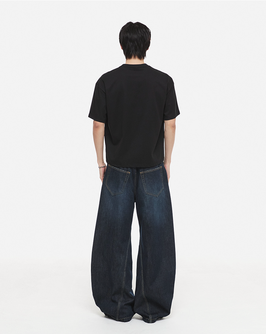 Compact Cotton Crop T-shirt (Black)