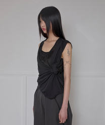 Asymmetrical Layered Sleeveless (Black)