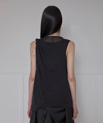 Asymmetrical Layered Sleeveless (Black)