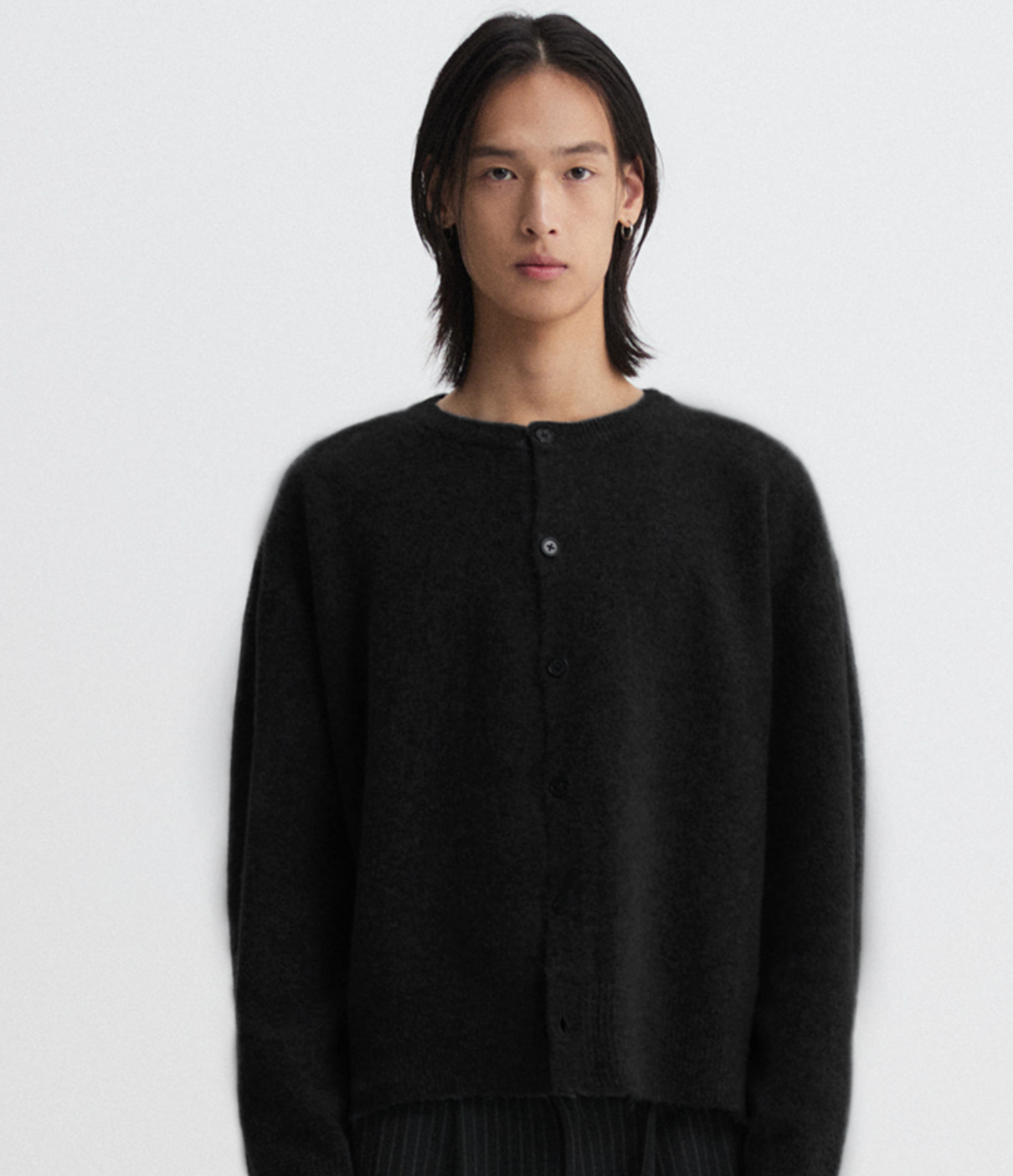Legacy Round Crop  Cardigan (Black)