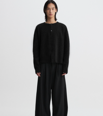 Legacy Round Crop  Cardigan (Black)