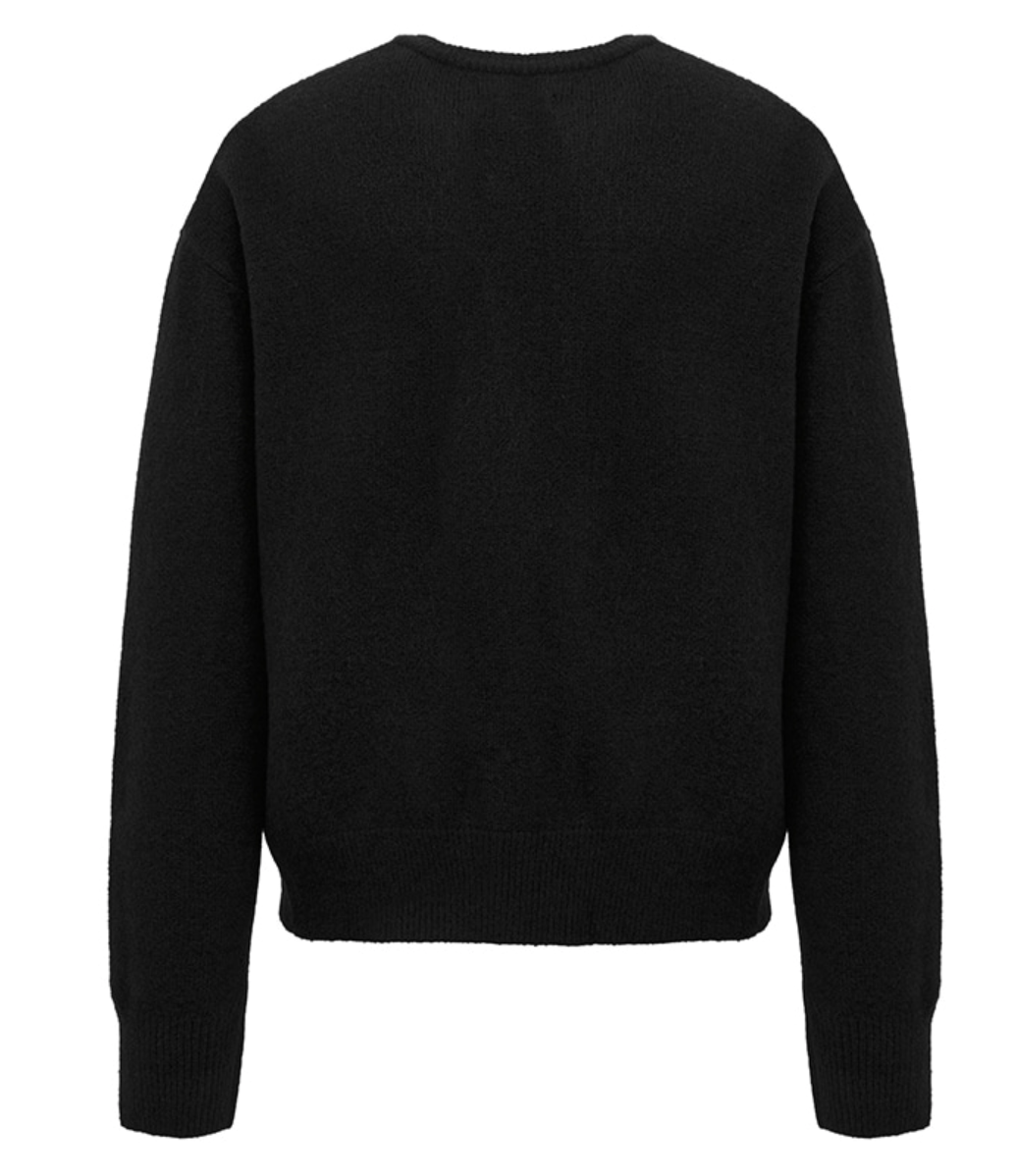 Legacy Round Crop  Cardigan (Black)