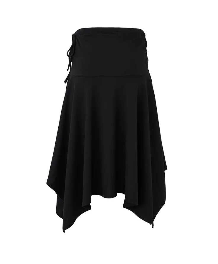 W - Asymmetric Shorts Skirt (Black)