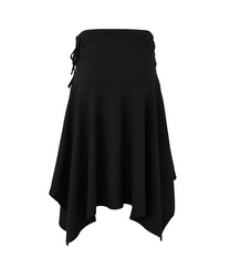W - Asymmetric Shorts Skirt (Black)