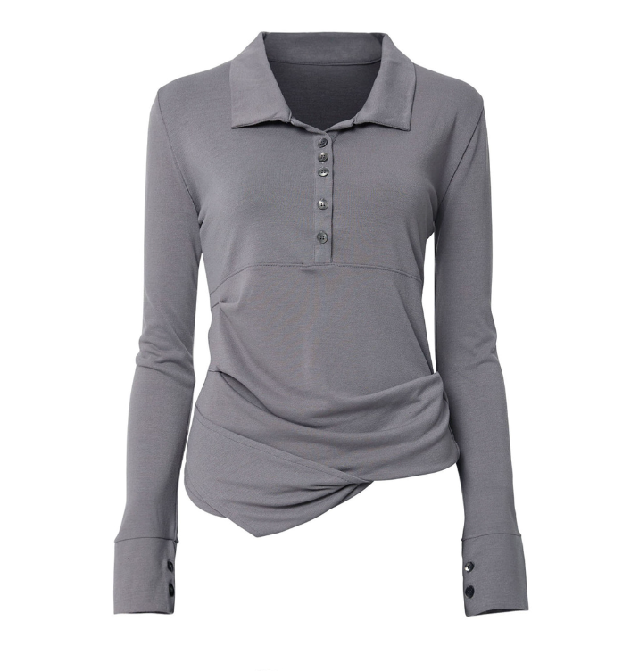 Asymmetrical Draped Hoodie Grey