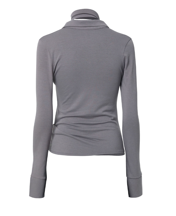 Asymmetrical Draped Hoodie Grey